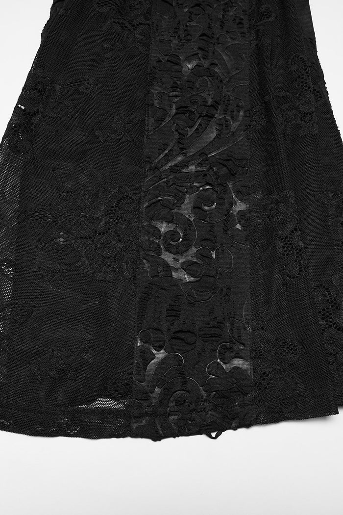 Jacquard floral gothic high rise flared pants