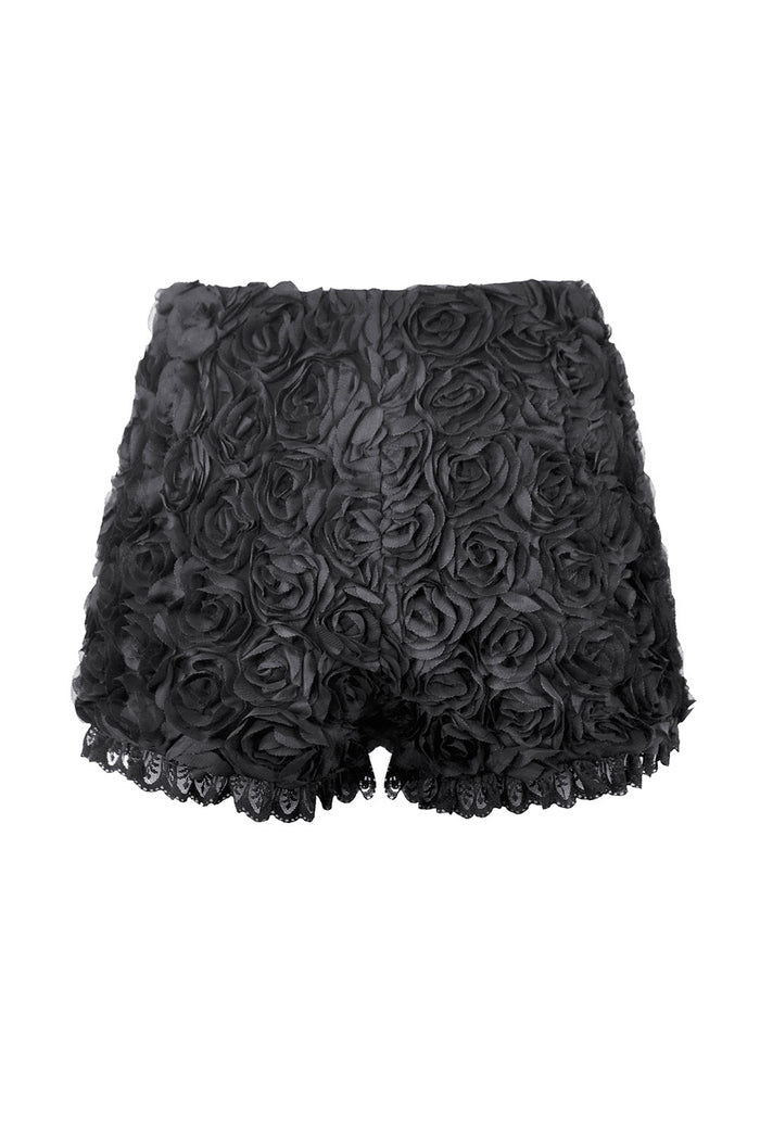 Dark in Love black rose womens shorts