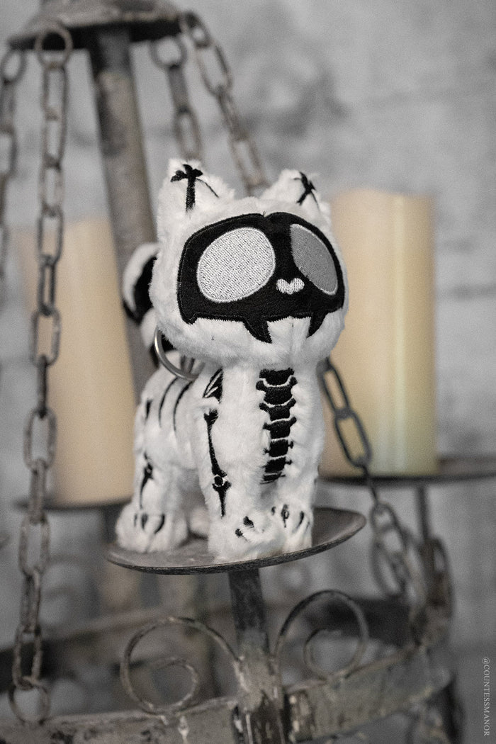 spooky cute cat plushie toy keychain