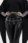 silver ankh symbol belt