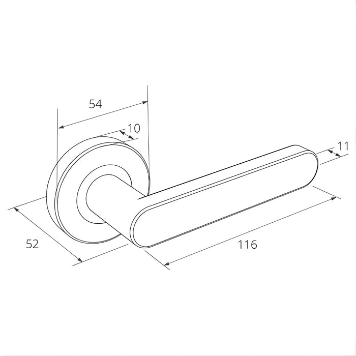 Line Drawing Zanda Duke Entrance Set 70mm Key/Turn Ember Bronze 10094.4.EB - The Blue Space