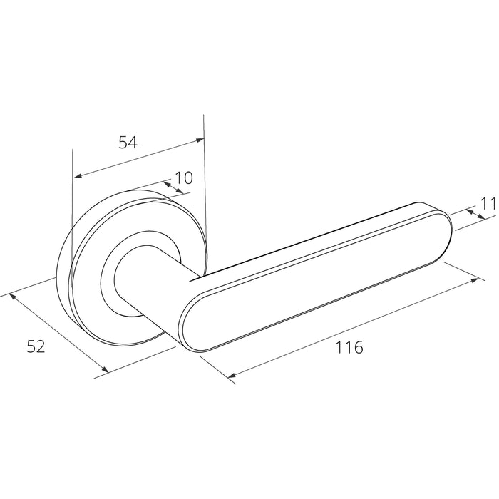 Line Drawing Zanda Duke Passage Door Handle Set Ember Bronze 10091.EB - The Blue Space