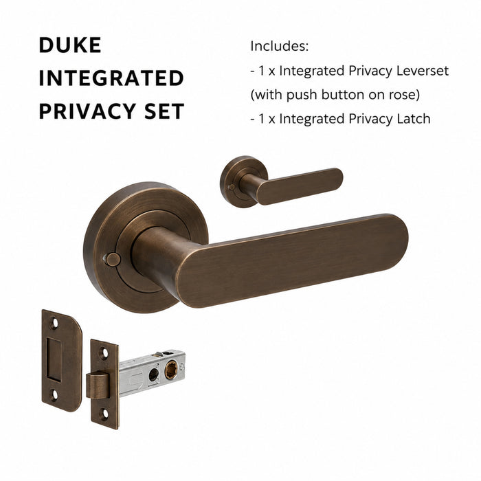 Set Zanda Duke Privacy Door Handle Set Ember Bronze 10092.EB - The Blue Space