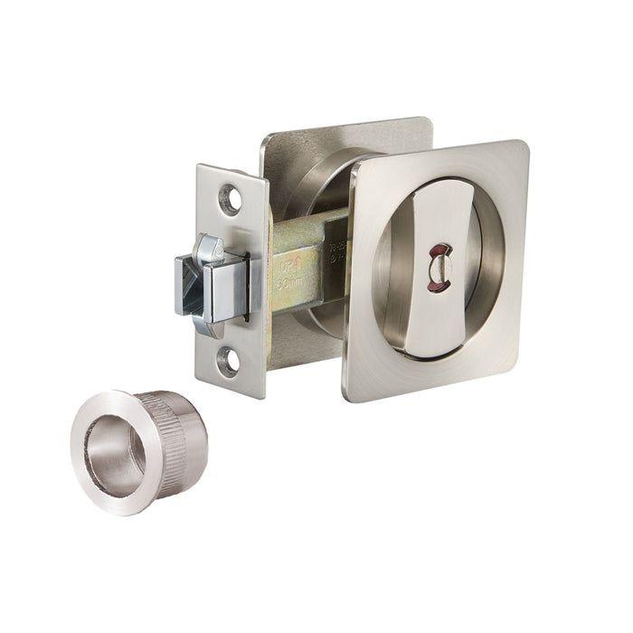 Zanda Square Cavity Sliding Privacy Door Handle Kit Brushed Nickel 5331.BN - The Blue Space