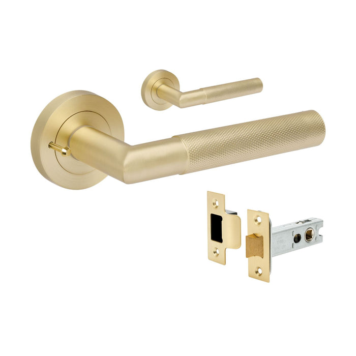 Zanda Vertex Privacy Lever Set Satin Brass 10032.SB - The Blue Space