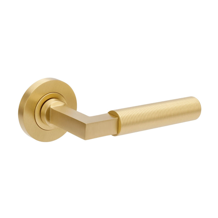 Set Zanda Zurich Fluted Lever Set Only Satin Brass  9355.SB - The Blue Space